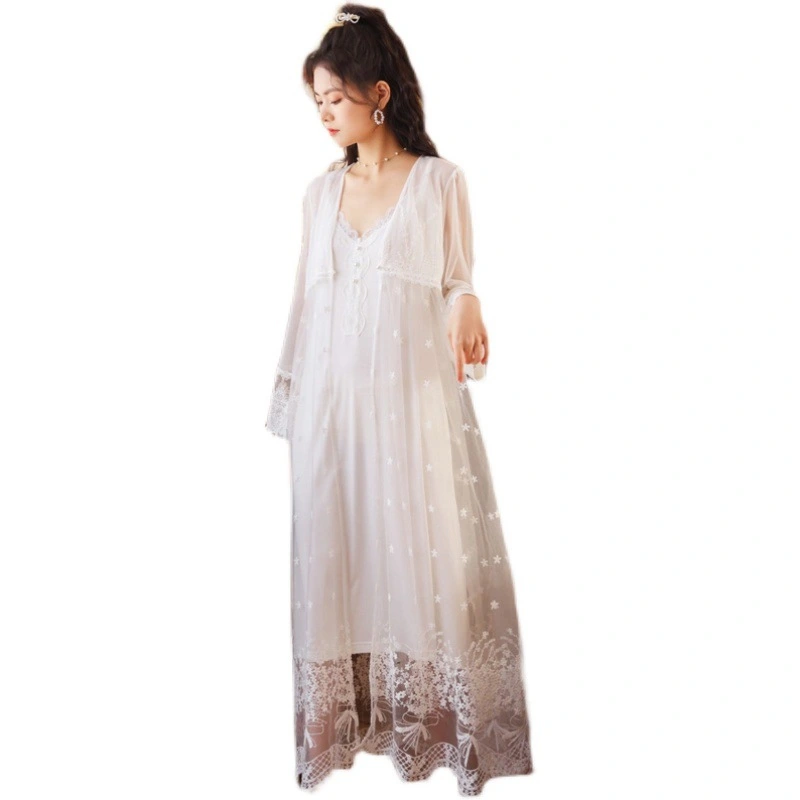 Pure Color Lace Home Suspender Skirt Pajamas