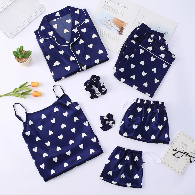 Sling Shorts Spring And Autumn Long-sleeved Ice Silk Suit Women