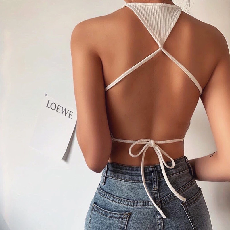 New sexy slim halter cross vest