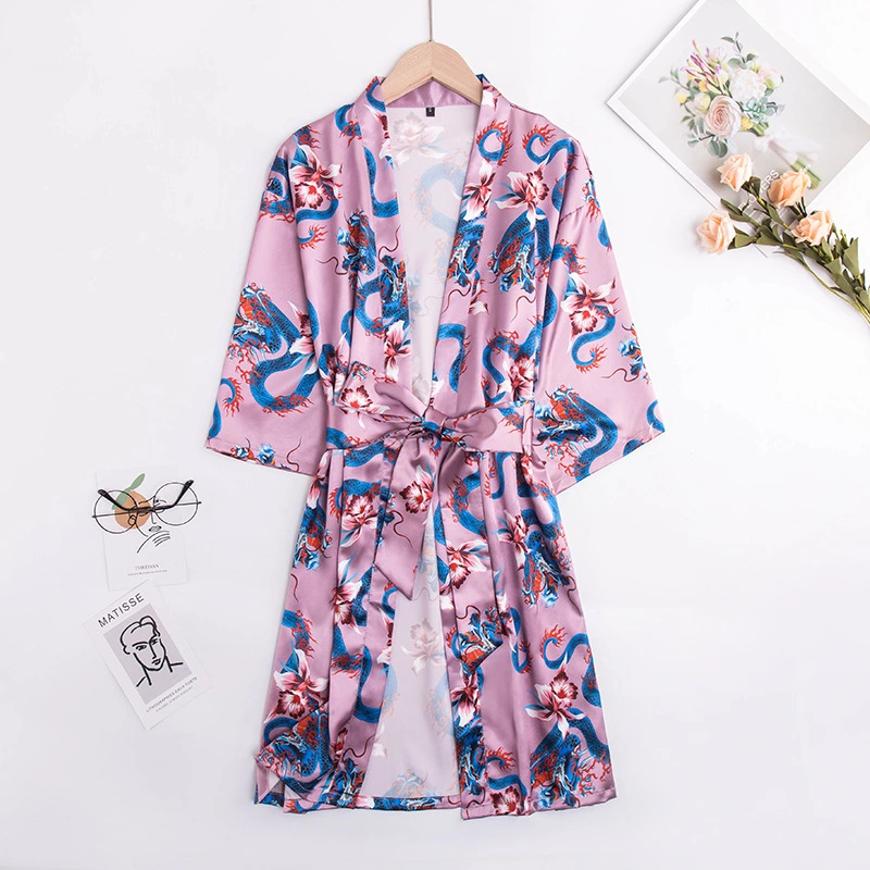 Summer ice silk robe