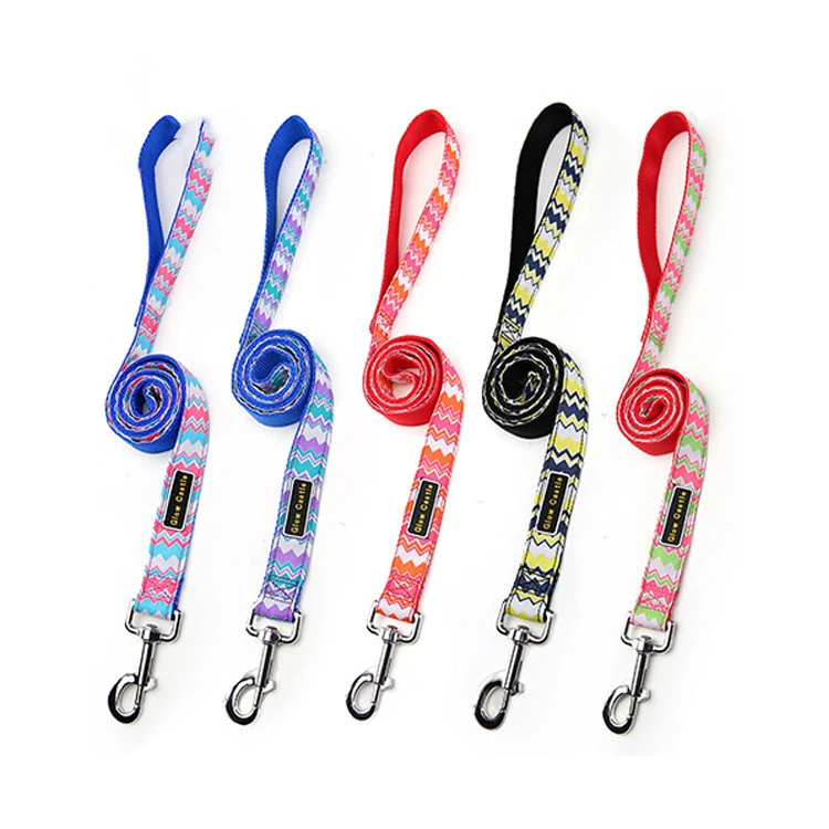 Glow Castle Pet Supplies Wholesale Foreign Trade Colorful Wave Pattern Nylon Dog Leash Pet Leash