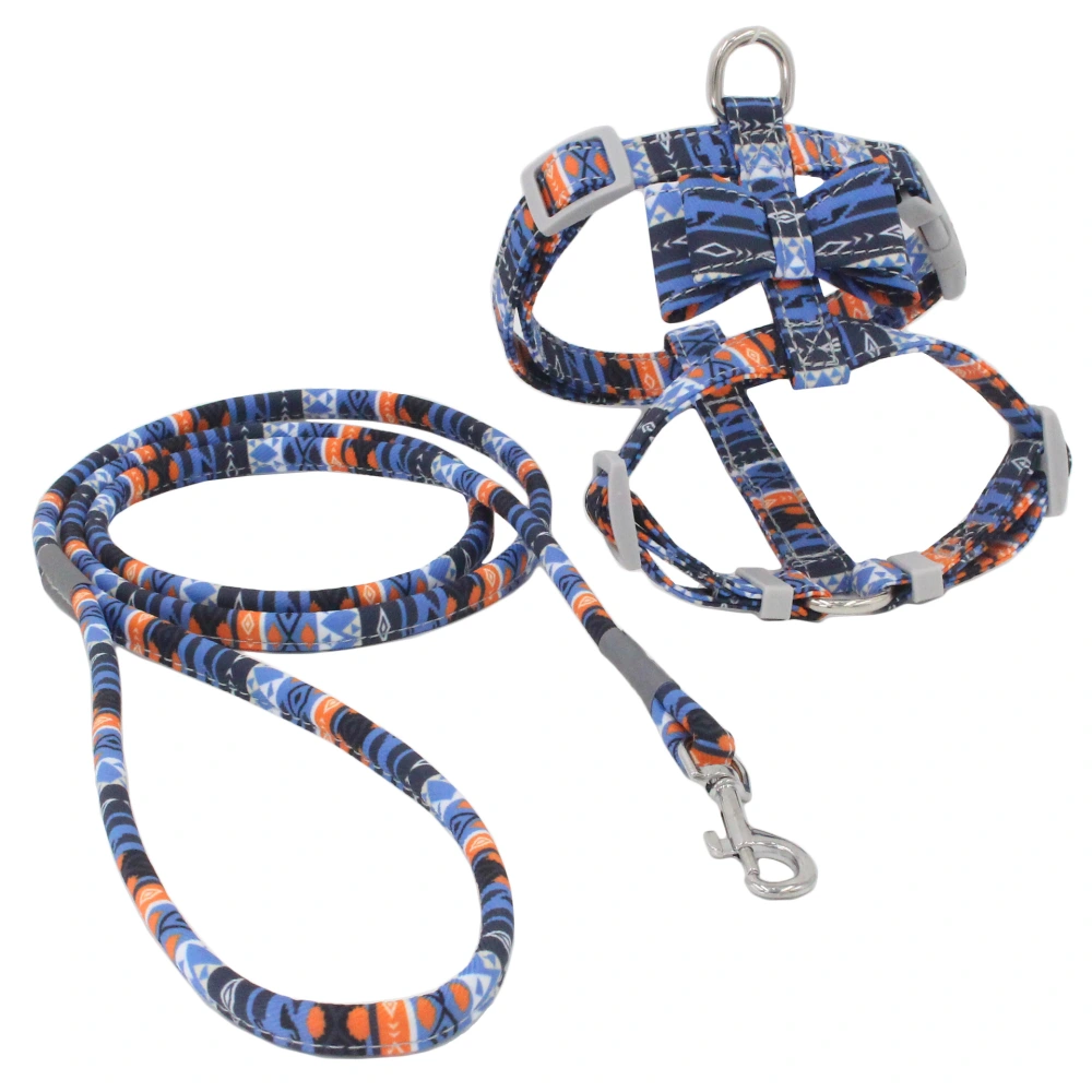 Japanese Style Printed Cat Traction Rope Anti-Break Away Cat Rope Comfortable Pet Chest Harness Set