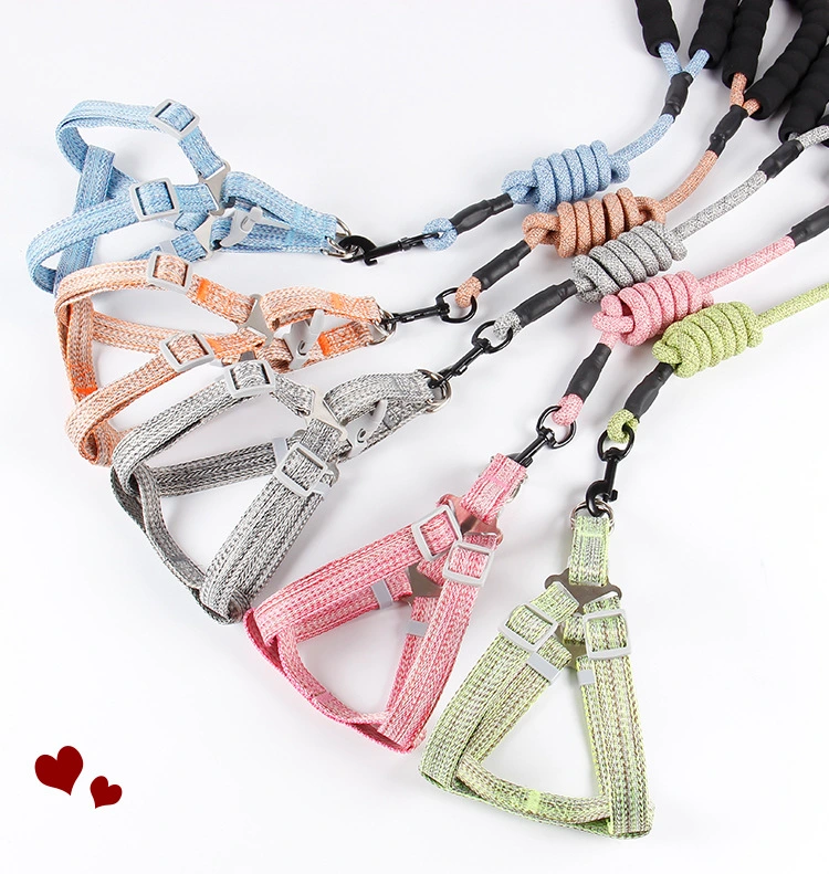 Nylon Pitted Fashion Pet Leash Dog Chest Strap Round Rope Chain