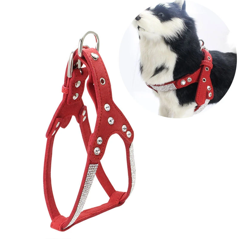 Pet Chest Harness With Double-layer Microfiber Soft Suede Leather