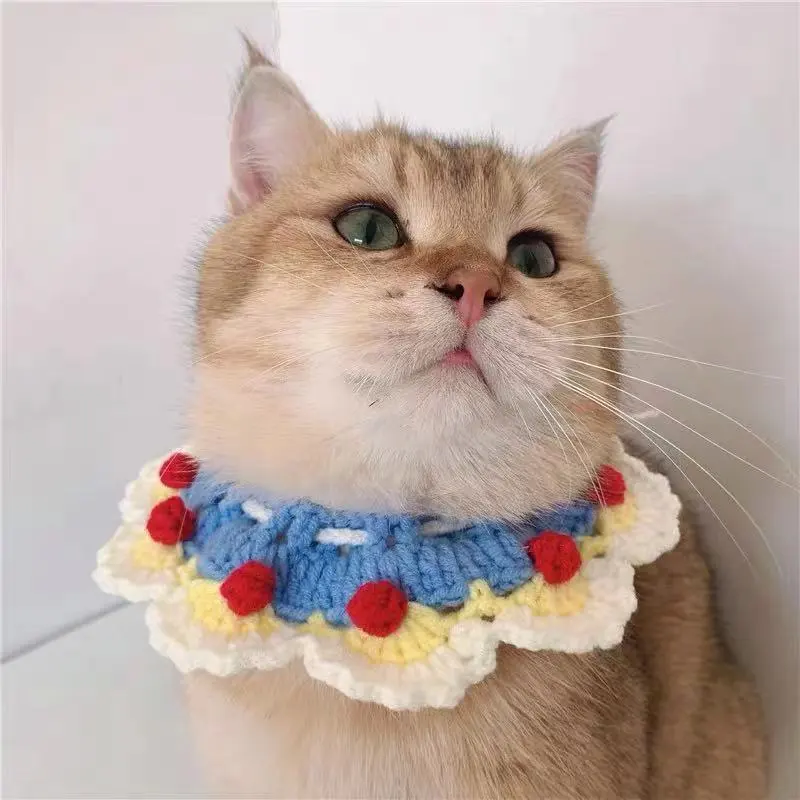 Knitted Collar Cat And Dog Scarf Posing Accessories