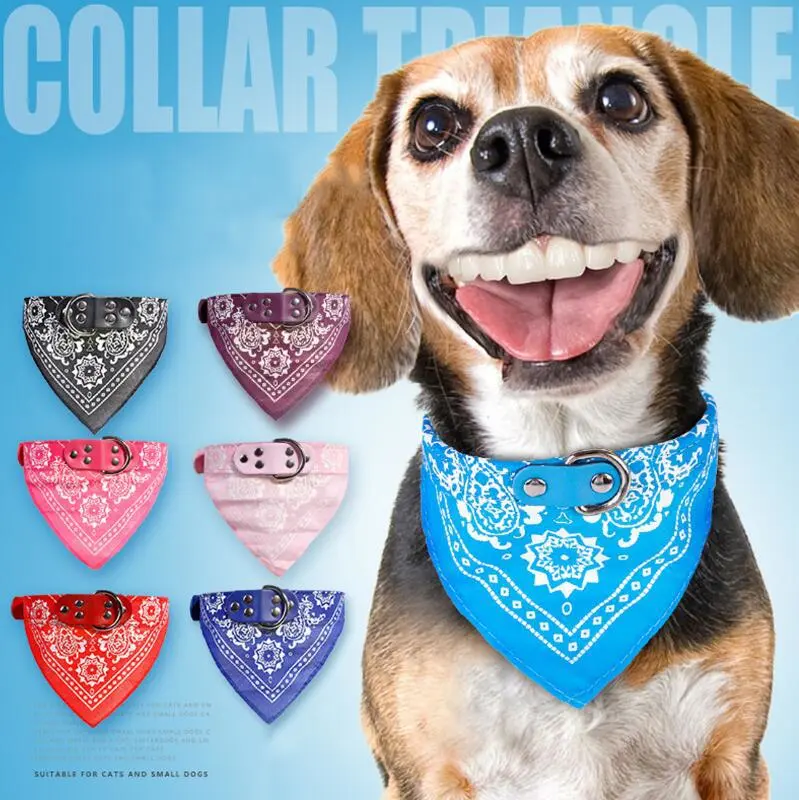 Printed triangle scarf saliva towel small dog collar