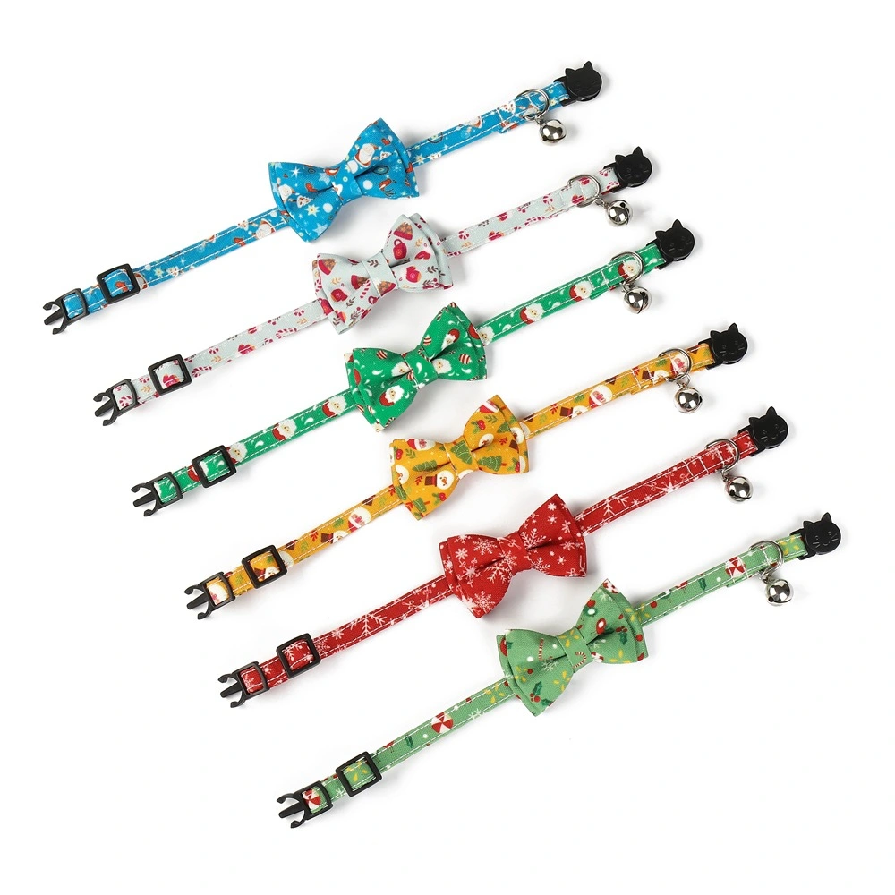 Christmas bow dog collar