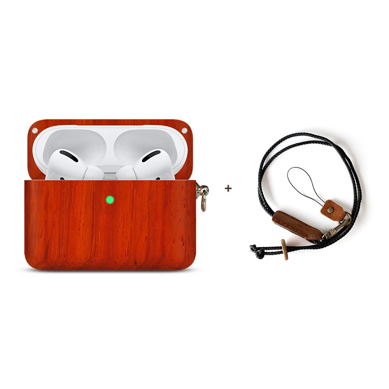 Compatible with Apple, Bluetooth WirelessEarphones Log Shell Anti-fall High-quality Solid Wood Hard Shell