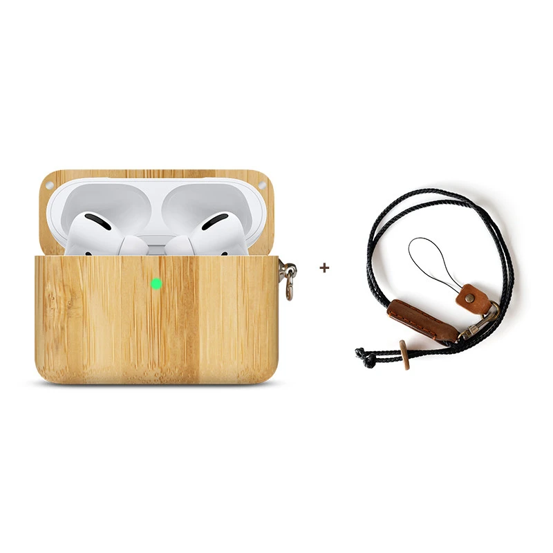 Compatible with Apple, Bluetooth WirelessEarphones Log Shell Anti-fall High-quality Solid Wood Hard Shell