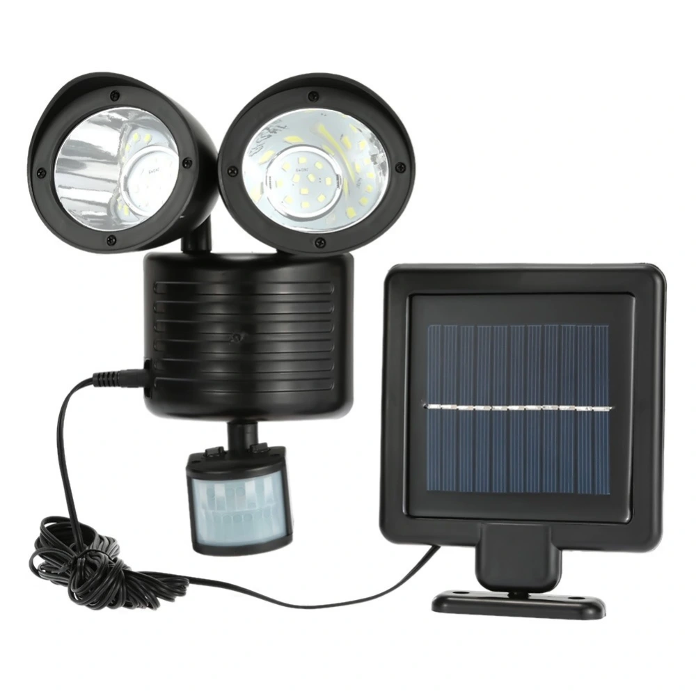 Solar Human Body Sensor Light Double Head Outdoor Waterproof Courtyard Landscape Door Light