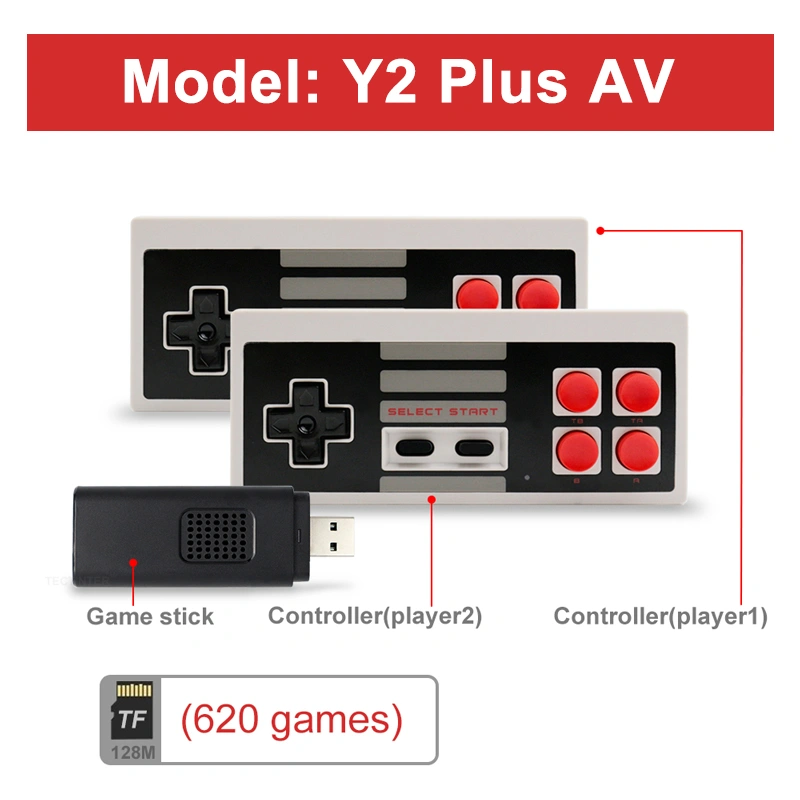 Built-in 620 TV Game Console Wireless Bluetooth Handle Mini