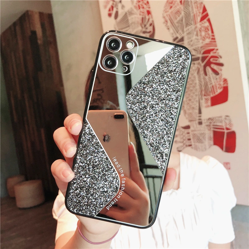 Makeup Mirror Phone Case S-Shaped Candy Glitter