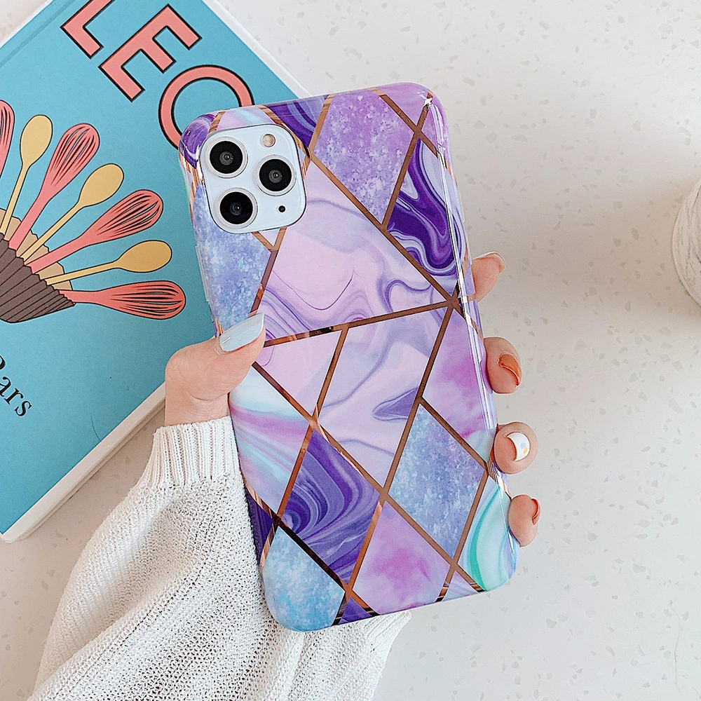 Geometric mosaic marble phone case