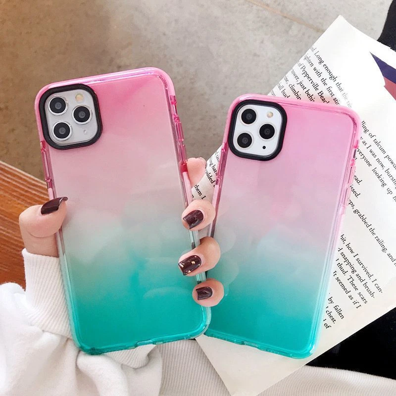 Gradient two-color transparent phone case