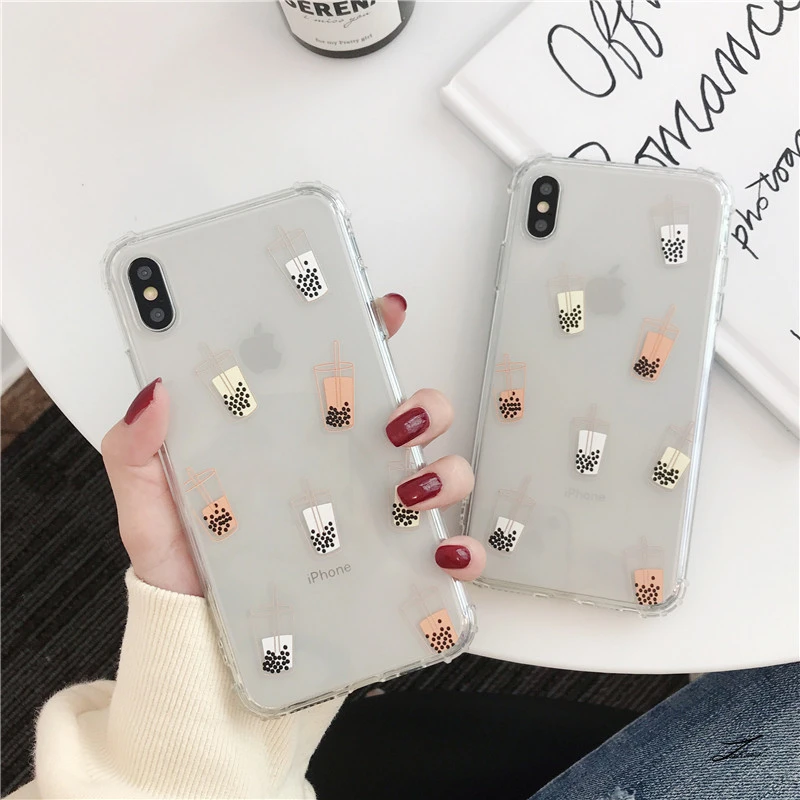 Pearl milk tea mobile phone case