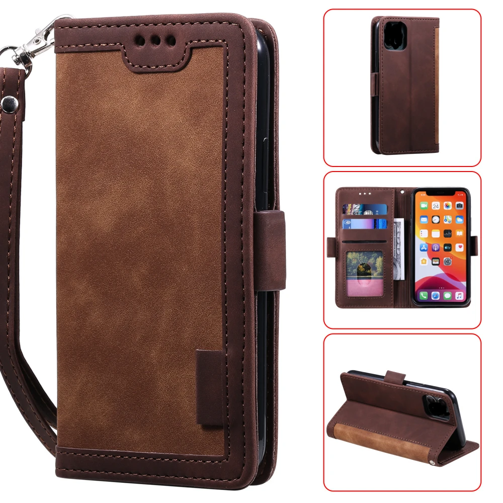 Compatible with Apple, For Iphone 12 Retro Leather Case Card SE Mobile Phone Case Phone Case