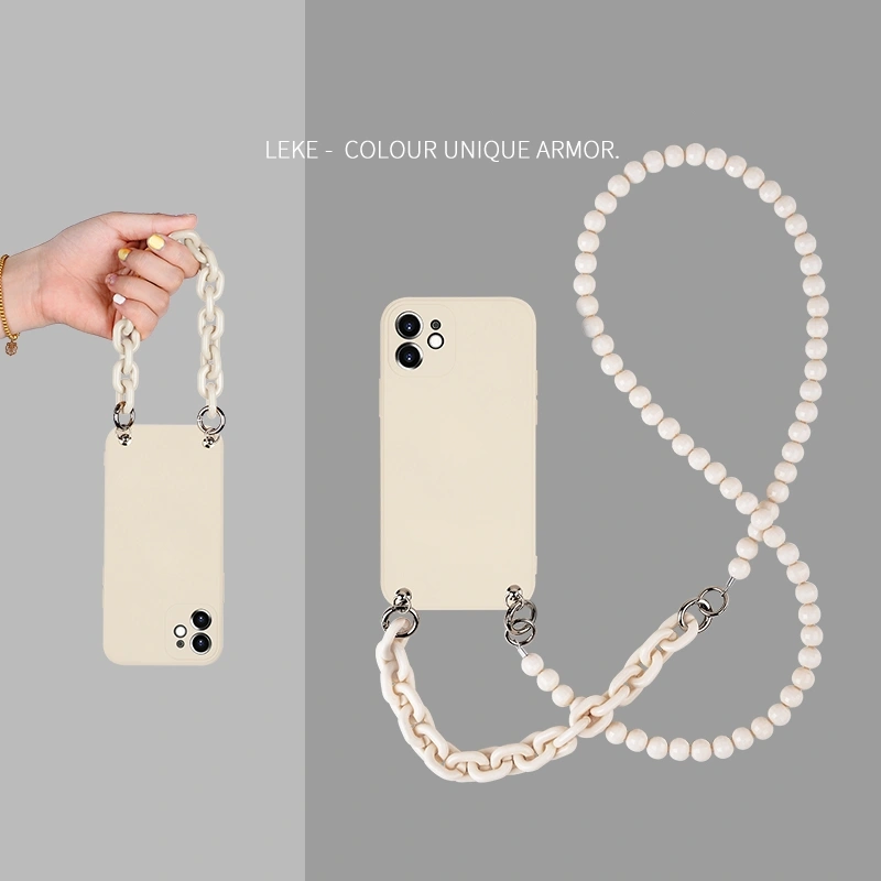 Bead Chain Liquid Silicone Anti-Drop Phone Case