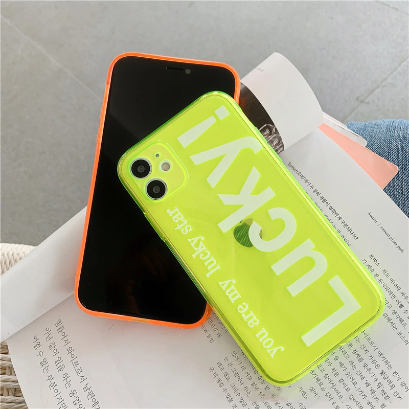 Trendy Brand Fluorescent English Mobile Phone Case