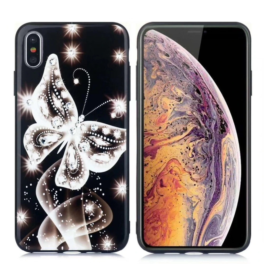 Diamond-studded fantasy butterfly all-inclusive silicone phone case protective case