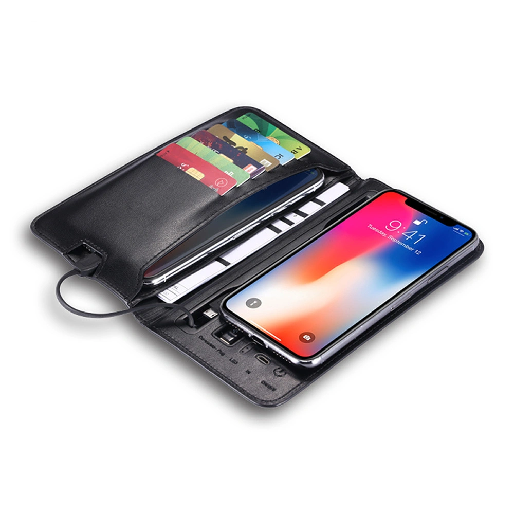 Rechargeable Wallet 6800 Ma Mobile Power Supply Wireless Charging