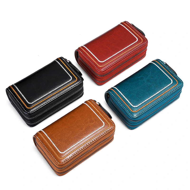 Womens Embroidery Car Stitching Trend Multifunctional Card Case