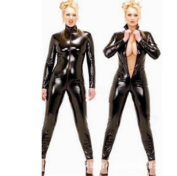 Lacquer One Piece One Piece Queen'S Long Zipper Crotch Steel Pipe Dance Dress