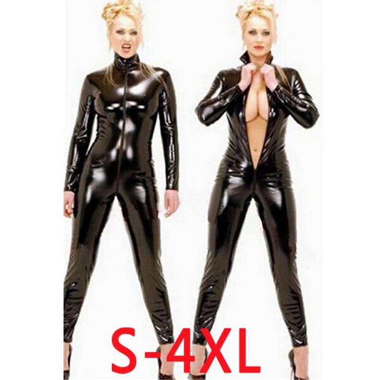 Lacquer One Piece One Piece Queen'S Long Zipper Crotch Steel Pipe Dance Dress