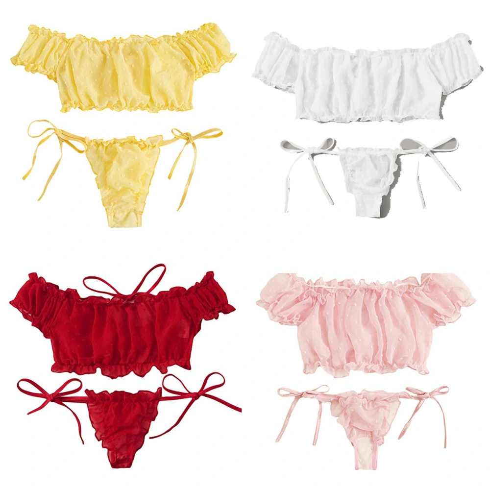 Ladies Split Bikini Lace Sexy Underwear Suit
