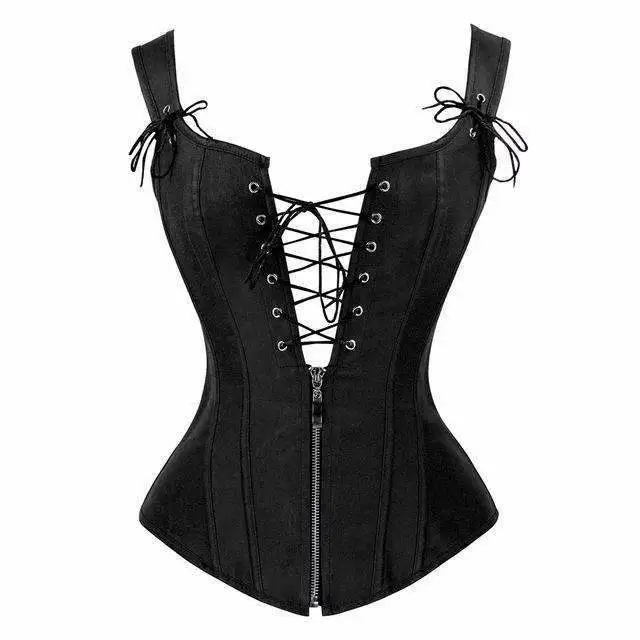 Sexy Steampunk Faux Leather Lace Up Vest Corset