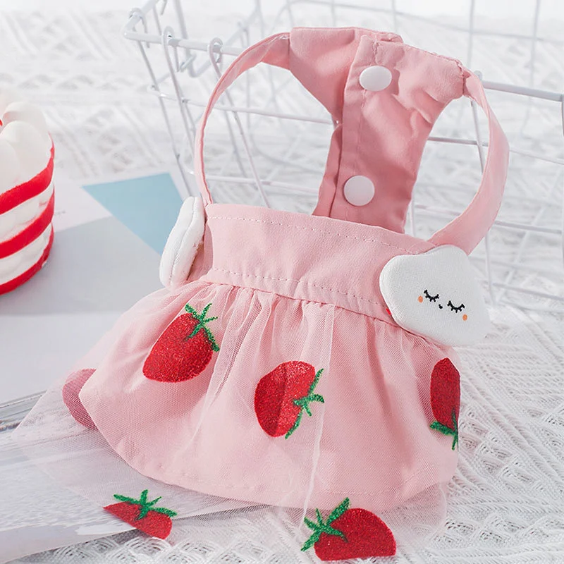 Strawberry Princess Dress For Dog Thin Sweet