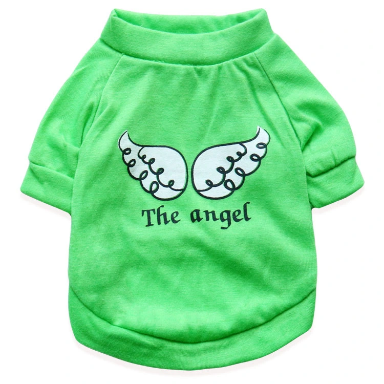 Cotton Jersey Light Green Printed Wings T-shirt Small Dog Clothes