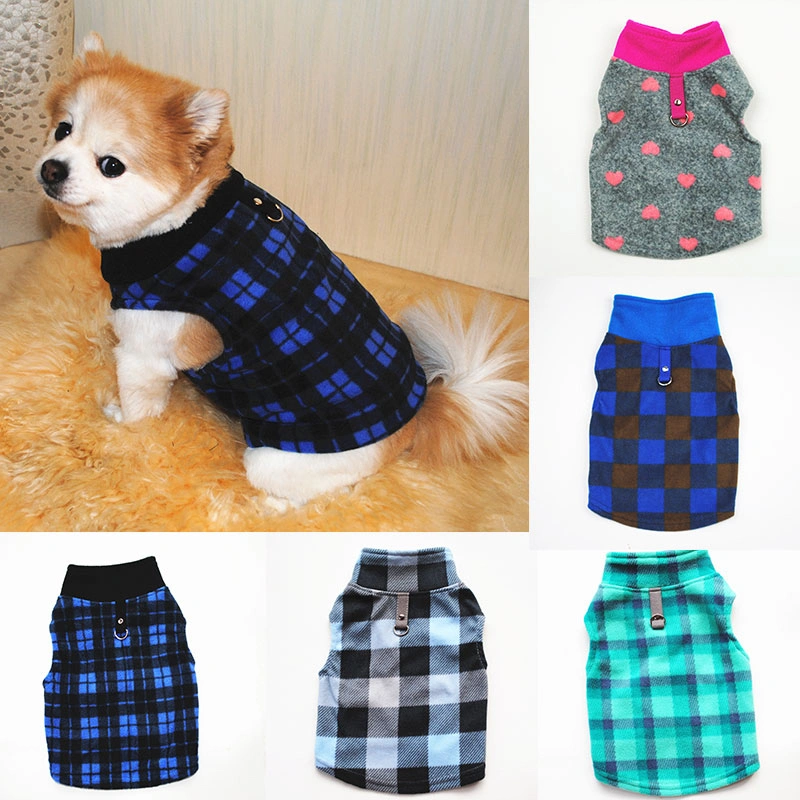 Pet Clothing Dog Autumn And Winter Polar Fleece Pull Button Stand-up Collar Sweater