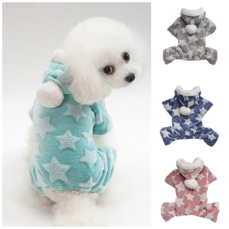 Plush thick four-legged dog clothes