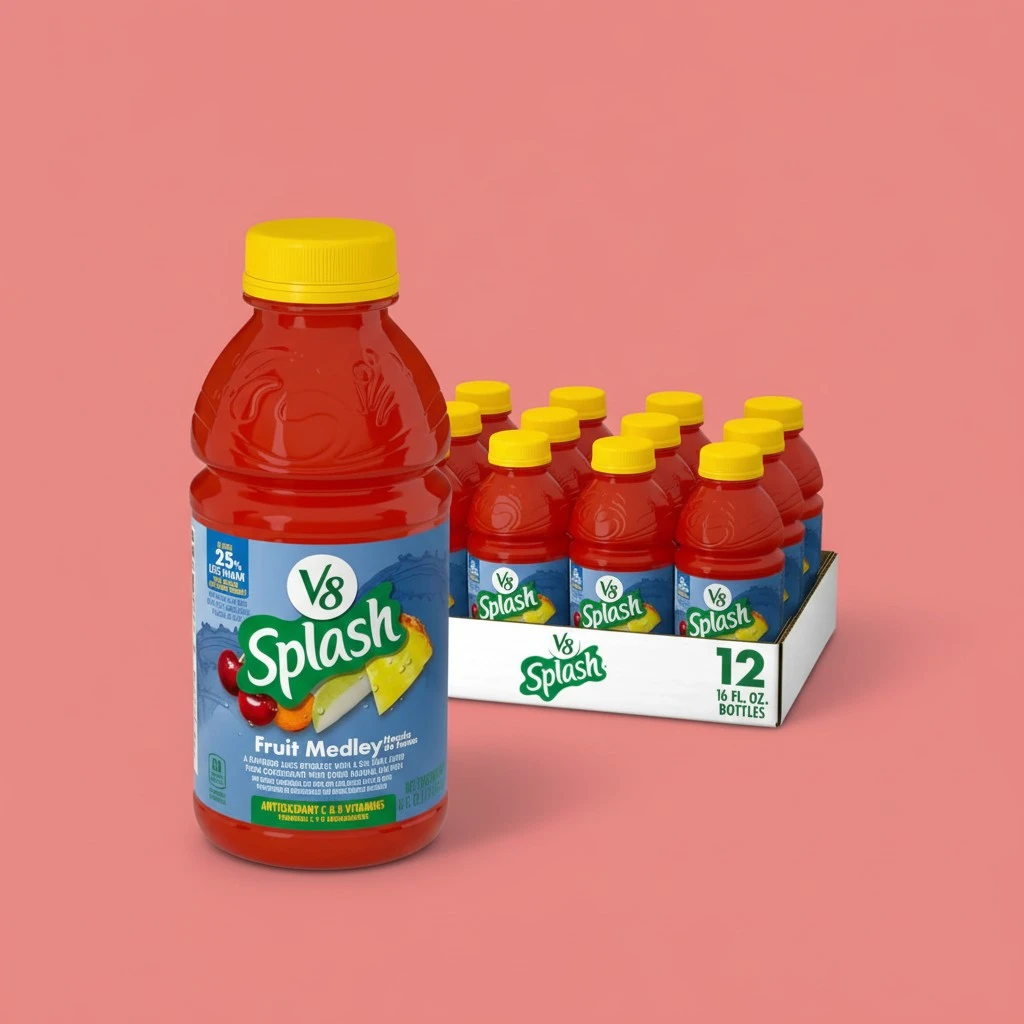 V8 Splash Fruit Medley Flavored Juice Beverage, 16 FL OZ Bottle (Pack of 12)
