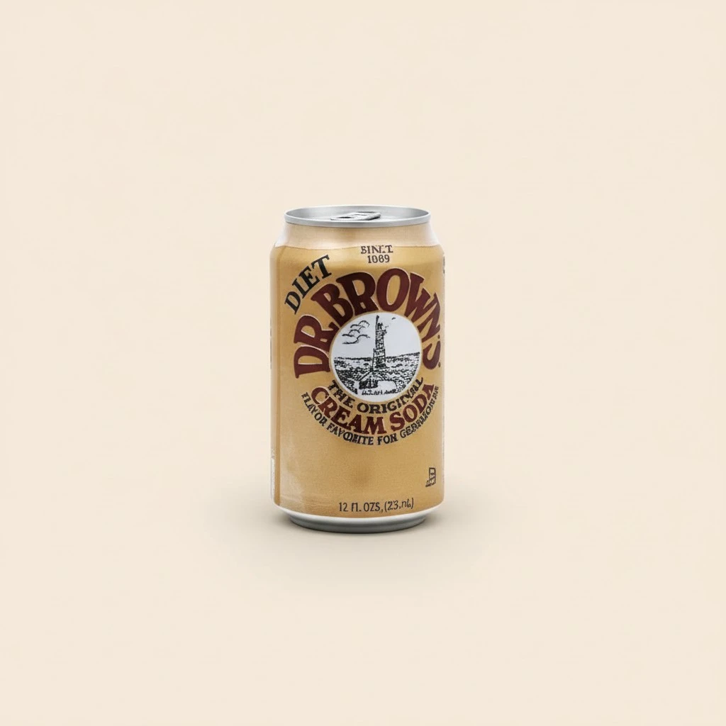 Dr. Brown Soda Cream Soda Diet 6 pack, 12-ounces (Pack of 4)