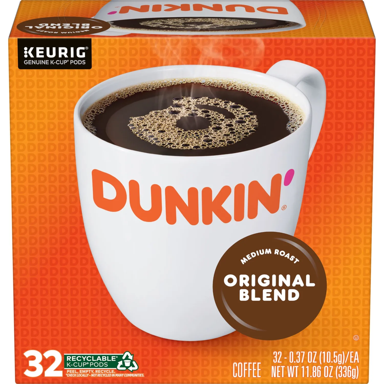Dunkin' Original Blend Medium Roast Coffee, 128 Keurig K-Cup Pods