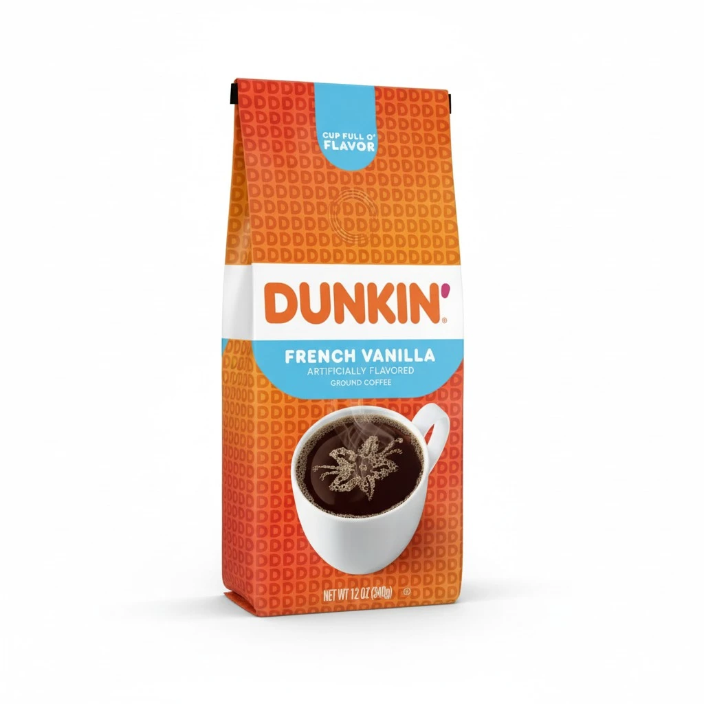 Dunkin' French Vanilla Flavored Ground Coffee, 12 Ounce (Pack of 1)