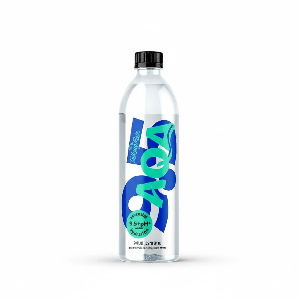 Talking Rain AQA Alkaline Ionized Bottled Water, 9.5 pH, with Electrolytes and Minerals Added for Taste, 20 fl oz Bottle (Pack of 12)