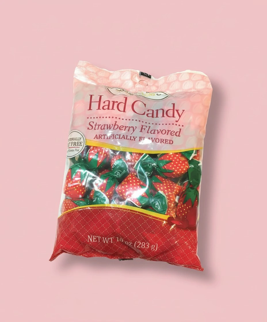 (1) 10 Oz bag Coastal Bay Strawberry Flavored Hard Candy