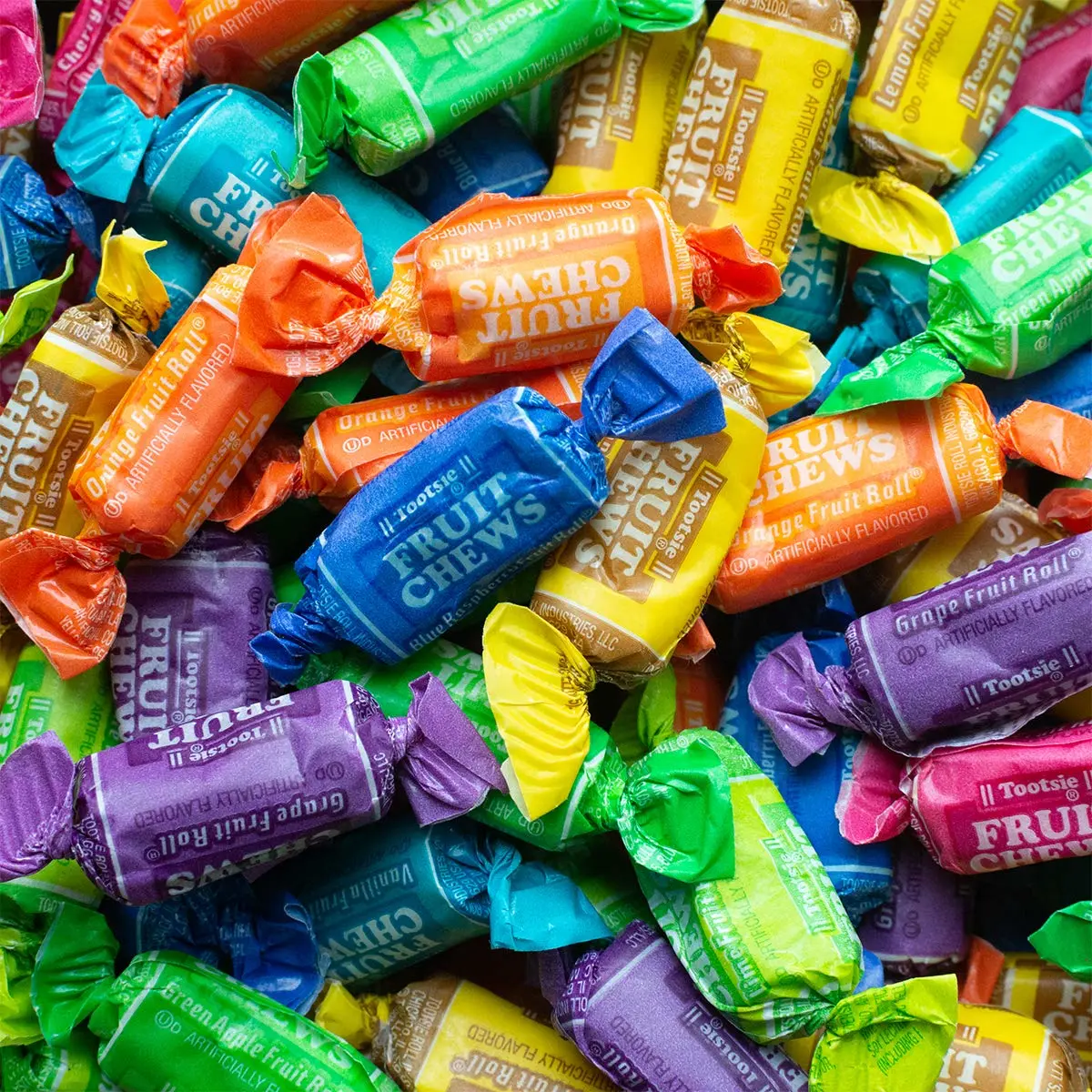 Tootsie Roll Fruit Chews Mega Mix 8 Flavors- 4 Pounds of Soft Fruity Rainbow Candy – 5 Classic Flavors Plus 3 BONUS - Peanut and Gluten Free (275 Pieces) Packaging May Vary