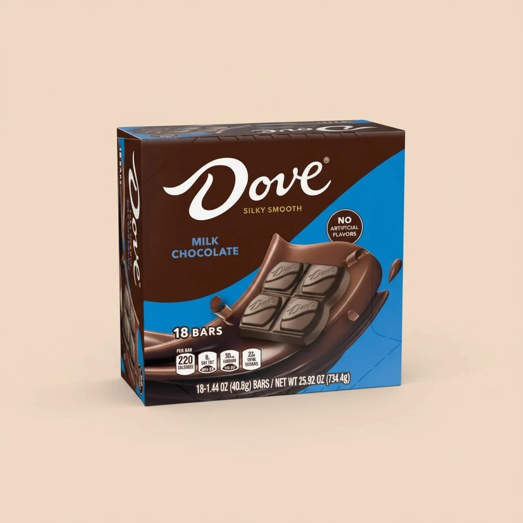 DOVE Milk Chocolate Singles Size Candy Bar 1.44 Ounce (Pack of 18)