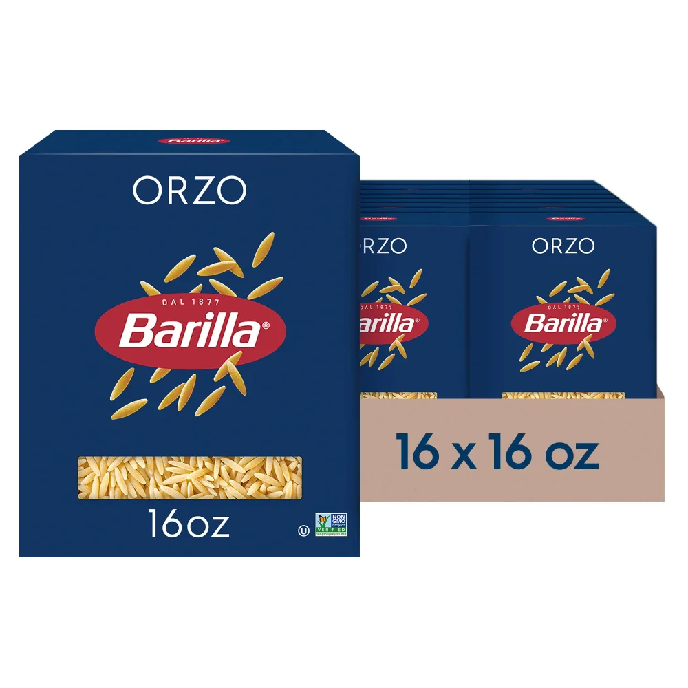 Barilla Orzo Pasta, 16 Oz Box (Pack of 16) - Non-GMO Pasta Made with Durum Wheat Semolina - Kosher Certified Pasta