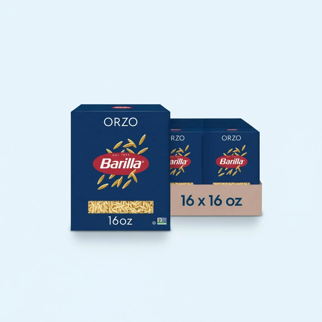 Barilla Orzo Pasta, 16 Oz Box (Pack of 16) - Non-GMO Pasta Made with Durum Wheat Semolina - Kosher Certified Pasta
