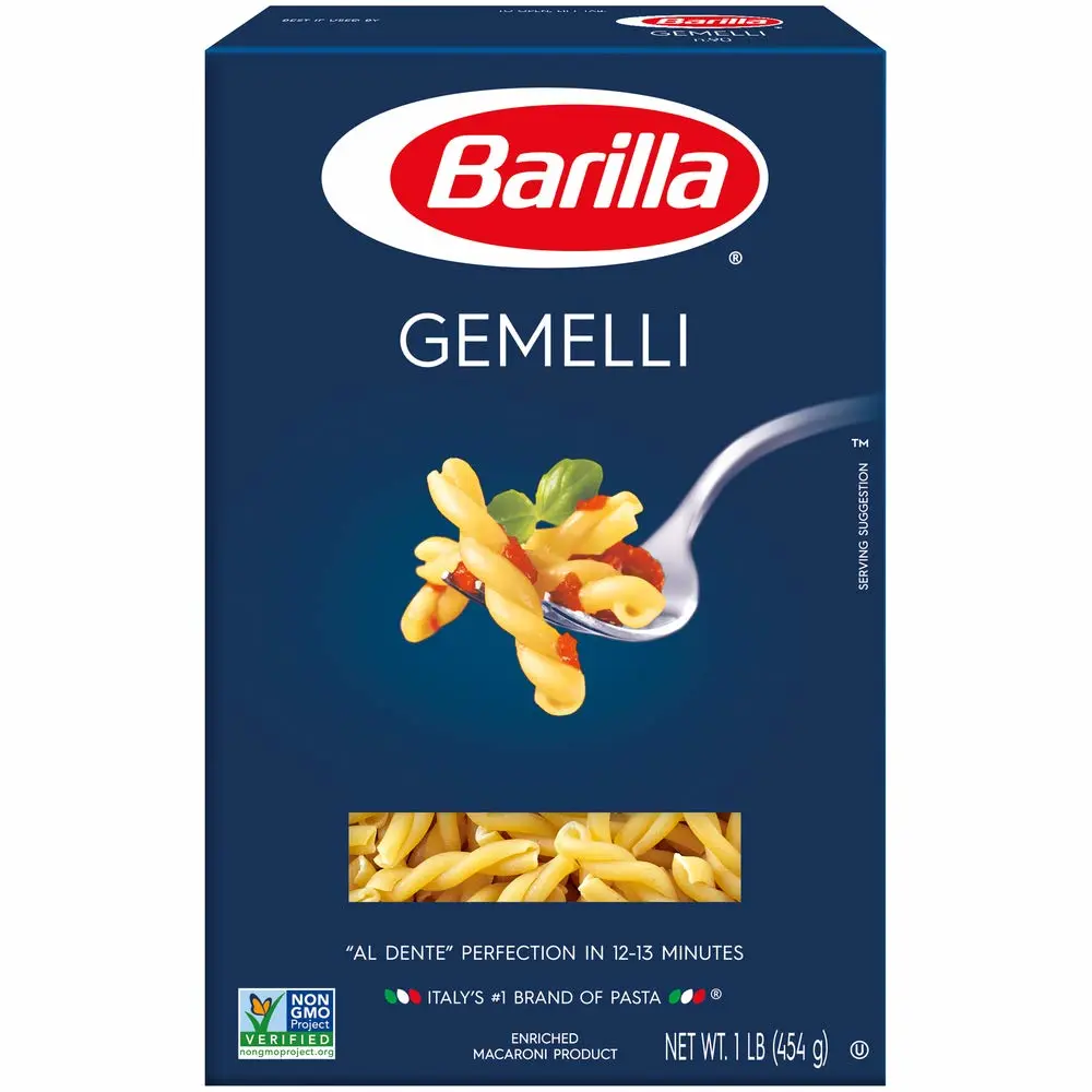 Barilla Gemelli Pasta, 16 oz. Box (Pack of 16) - Non-GMO Pasta Made with Durum Wheat Semolina - Italy's #1 Pasta Brand - Kosher Certified Pasta