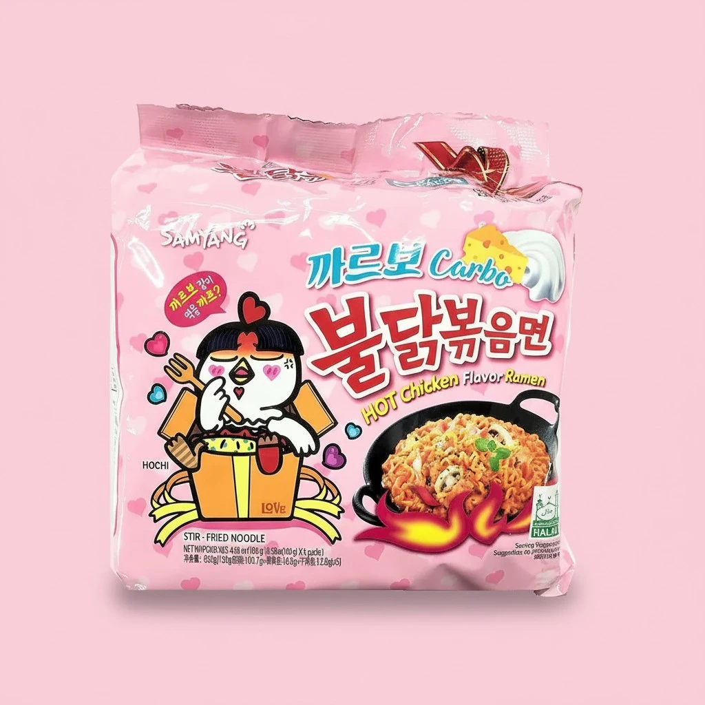 Samyang Hot chicken stir fried ramen noodle, Carbo 5 pk, 22.9 Ounce