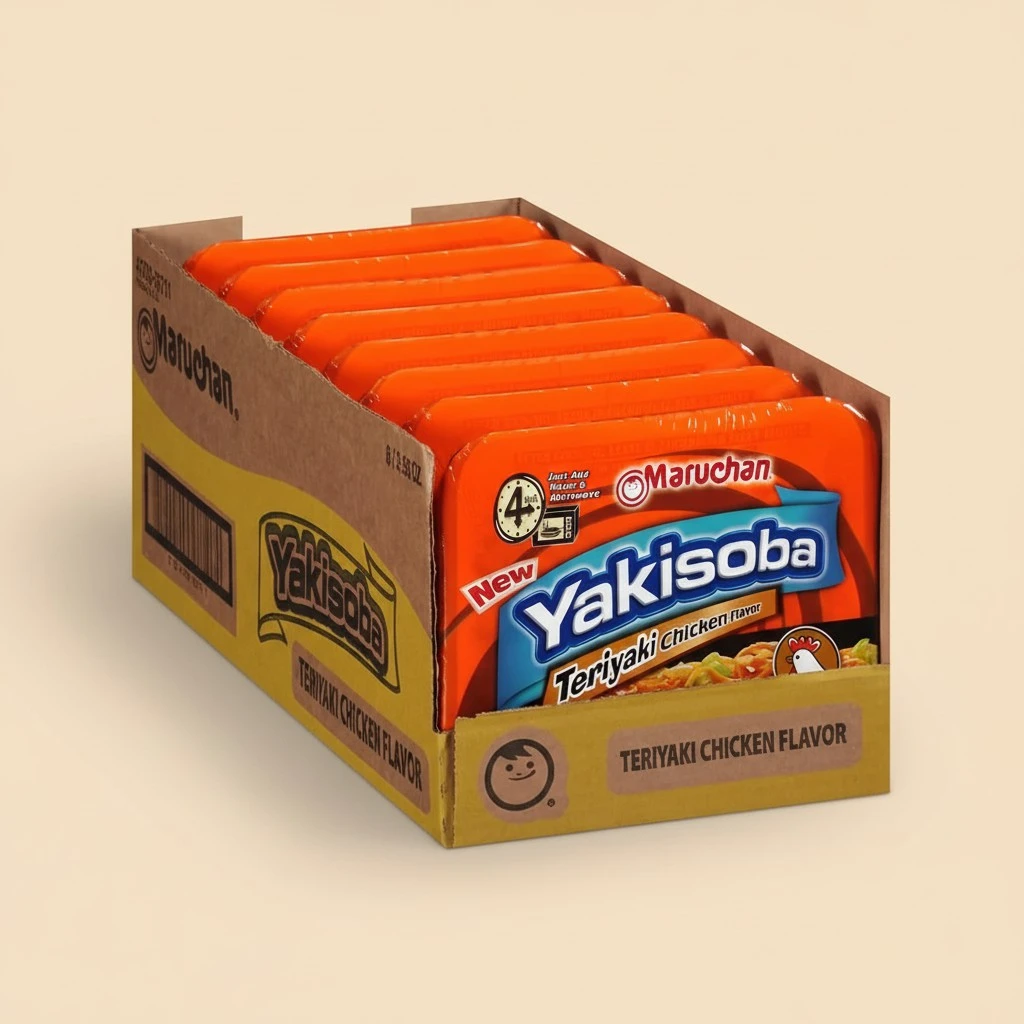 Maruchan Yakisoba Teriyaki Chicken, Japanese Instant Ramen Noodles, 3.98 Oz, 8 Count