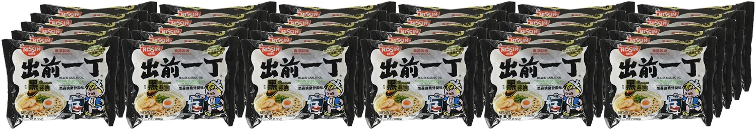 Nissin Demae Black Garlic Oil Instant Ramen Noodles, 3.5 Ounce (Pack of 30)