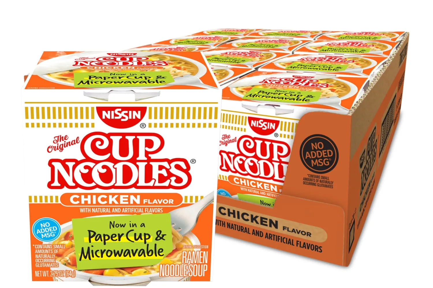 Nissin, Cup Noodles Soup, Chicken Flavor, 2.25 oz (case of 12)