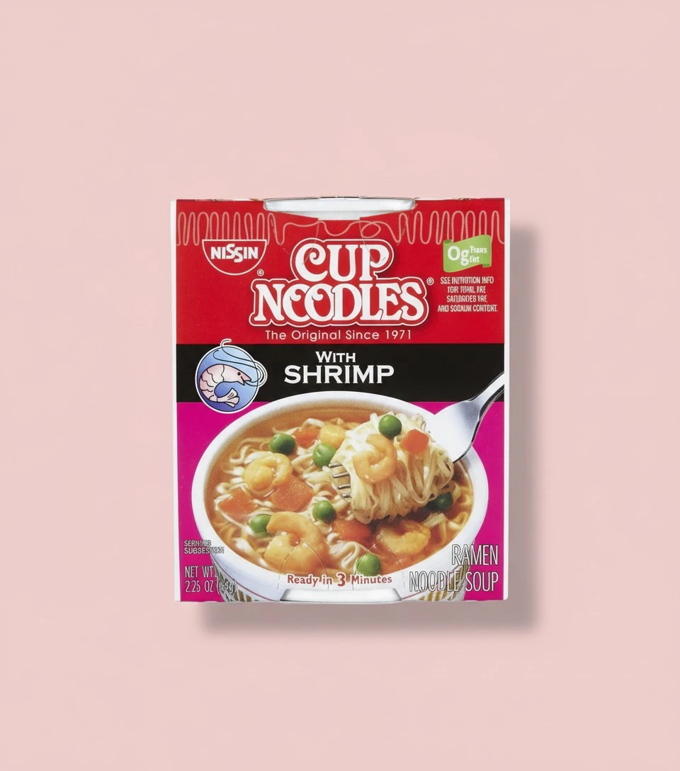 Nissin Cup Noodles Ramen, Shrimp, 2.25 Ounce (Pack of 6)