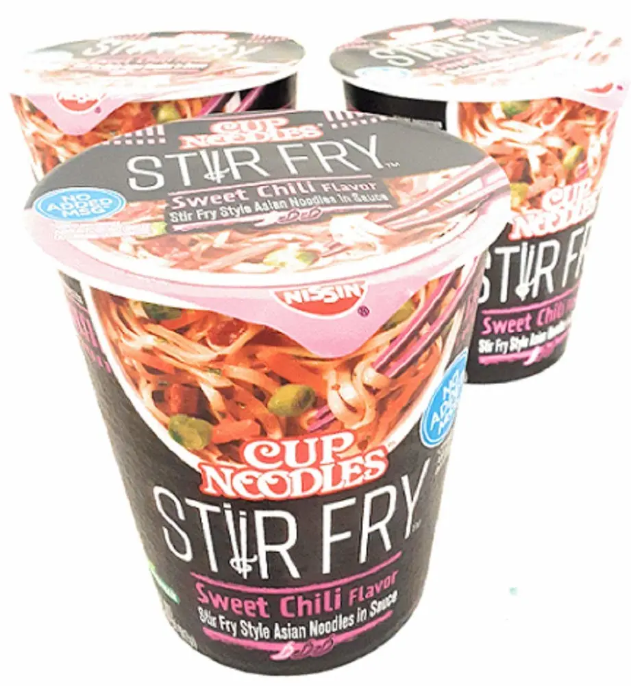Nissin Stir Fry Cup Noodles 2.89 oz Sweet Chili Flavor 3 Pk